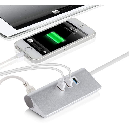 AussieSuperStore Homeware Supplies USB 3.1 Type C Hub - 3 Ports USB 3.0 Hub RJ45 Gigabit Ethernet Adapter USB 3.1 Type C Hub 3 Ports USB 3.0 Hub RJ45 Gigabit Ethernet Adapter CBCHUB3RJSLV